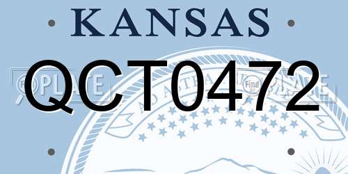 QCT0472 Kansas License Plate
