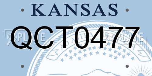 QCT0477 Kansas License Plate
