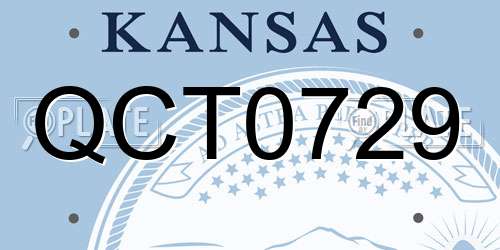QCT0729 Kansas License Plate