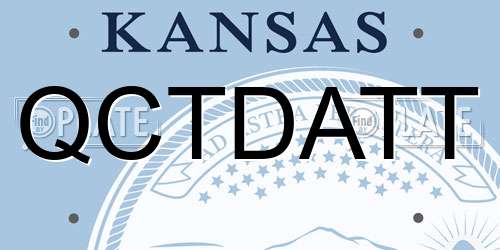 QCTDATT Kansas License Plate