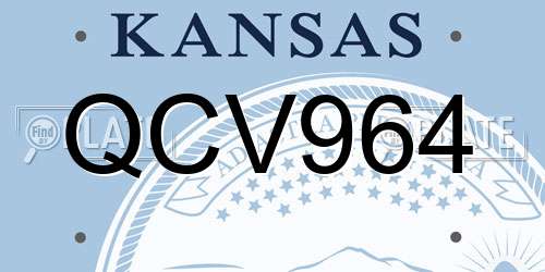 QCV964 Kansas License Plate
