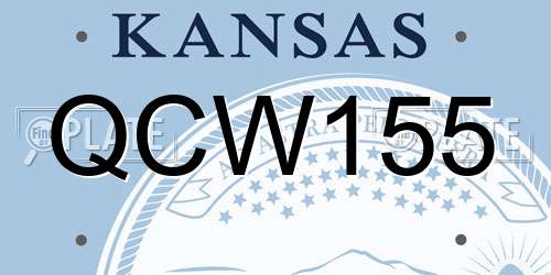 QCW155 Kansas License Plate