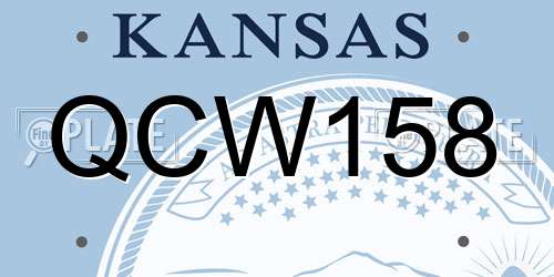 QCW158 Kansas License Plate