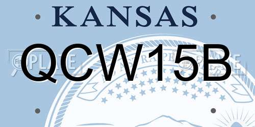 QCW15B Kansas License Plate