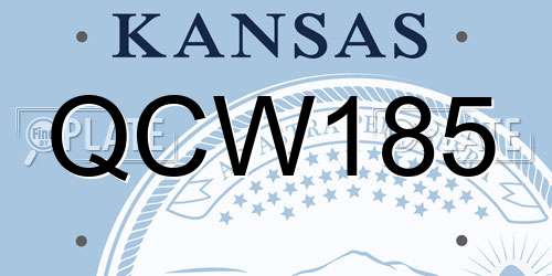 QCW185 Kansas License Plate