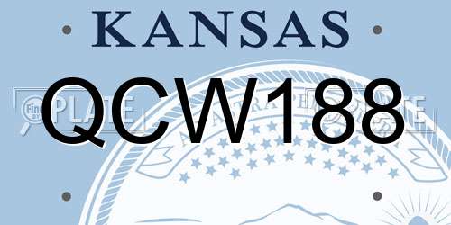 QCW188 Kansas License Plate