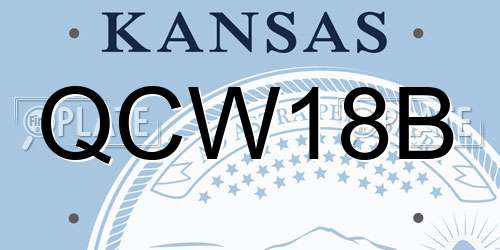 QCW18B Kansas License Plate