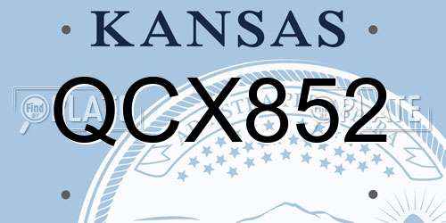 QCX852 Kansas License Plate