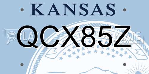 QCX85Z Kansas License Plate
