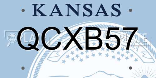 QCXB57 Kansas License Plate