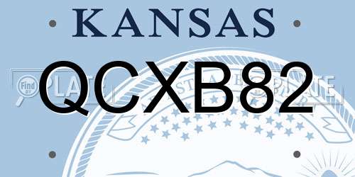 QCXB82 Kansas License Plate