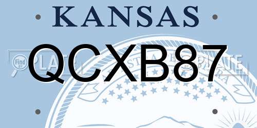 QCXB87 Kansas License Plate