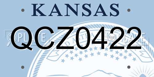 QCZ0422 Kansas License Plate