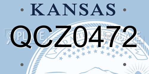 QCZ0472 Kansas License Plate