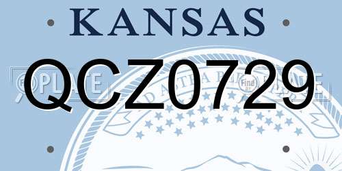 QCZ0729 Kansas License Plate