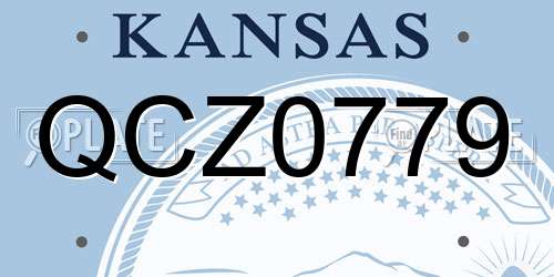 QCZ0779 Kansas License Plate