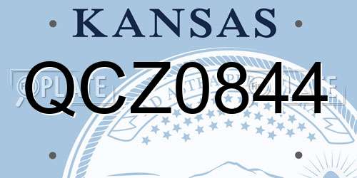 QCZ0844 Kansas License Plate
