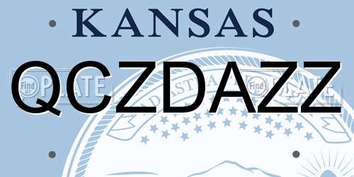 QCZDAZZ Kansas License Plate