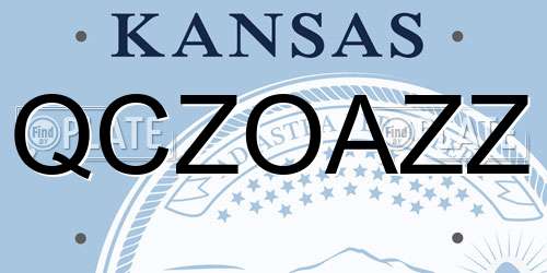 QCZOAZZ Kansas License Plate