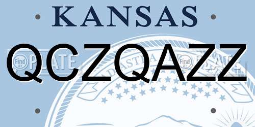 QCZQAZZ Kansas License Plate
