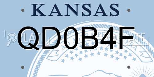 QD0B4F Kansas License Plate