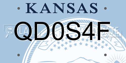 QD0S4F Kansas License Plate