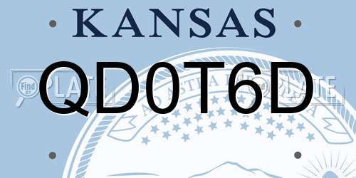 QD0T6D Kansas License Plate
