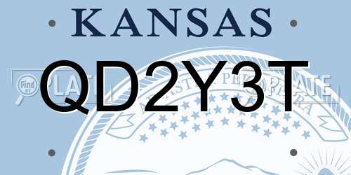 QD2Y3T Kansas License Plate