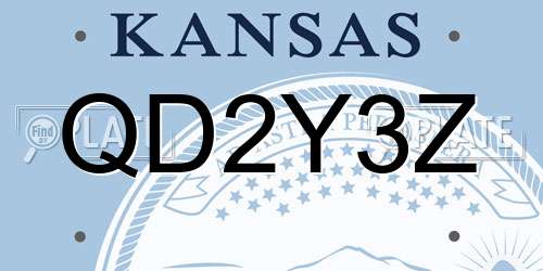 QD2Y3Z Kansas License Plate