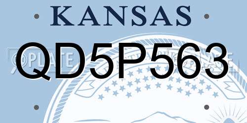 QD5P563 Kansas License Plate