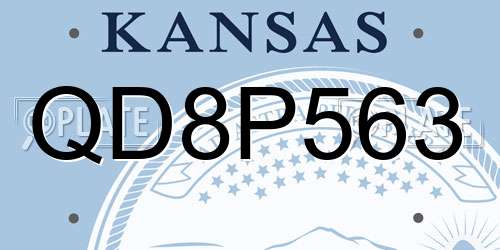 QD8P563 Kansas License Plate