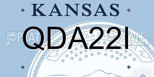 QDA22I Kansas License Plate