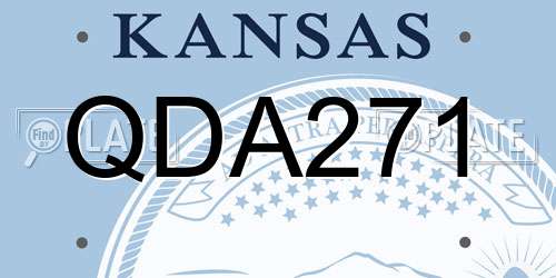 QDA271 Kansas License Plate
