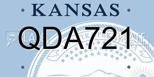 QDA721 Kansas License Plate