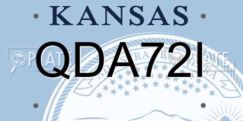 QDA72I Kansas License Plate