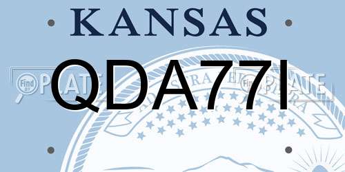 QDA77I Kansas License Plate