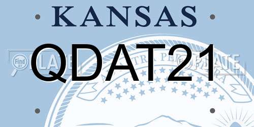 QDAT21 Kansas License Plate