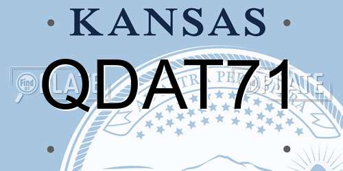 QDAT71 Kansas License Plate