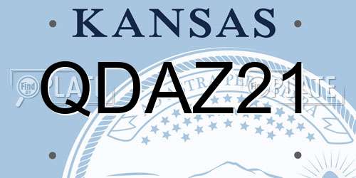 QDAZ21 Kansas License Plate