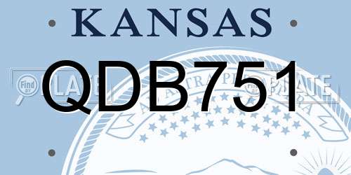 QDB751 Kansas License Plate