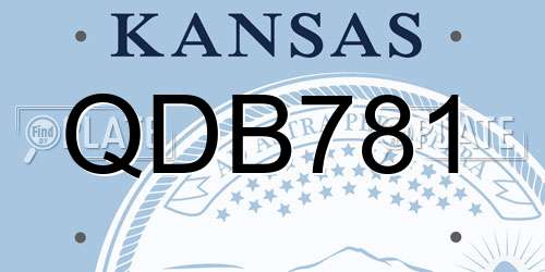 QDB781 Kansas License Plate