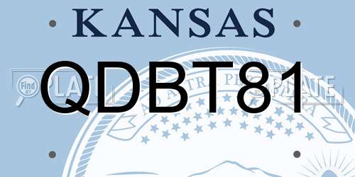 QDBT81 Kansas License Plate