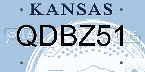 QDBZ51 Kansas License Plate