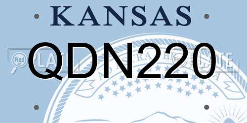 QDN220 Kansas License Plate