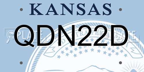 QDN22D Kansas License Plate