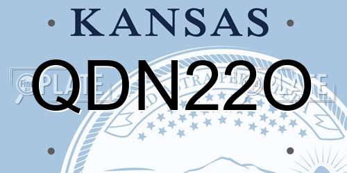 QDN22O Kansas License Plate