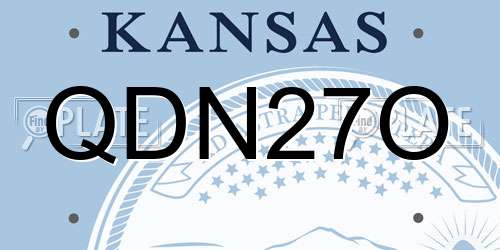 QDN27O Kansas License Plate