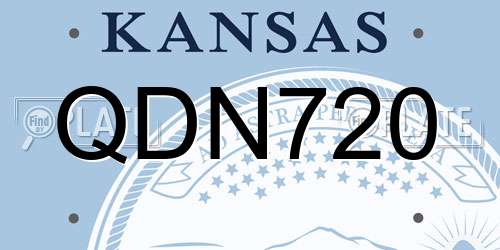 QDN720 Kansas License Plate