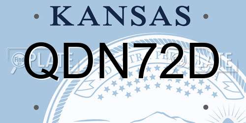 QDN72D Kansas License Plate