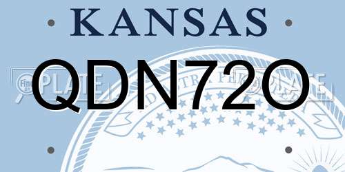 QDN72O Kansas License Plate